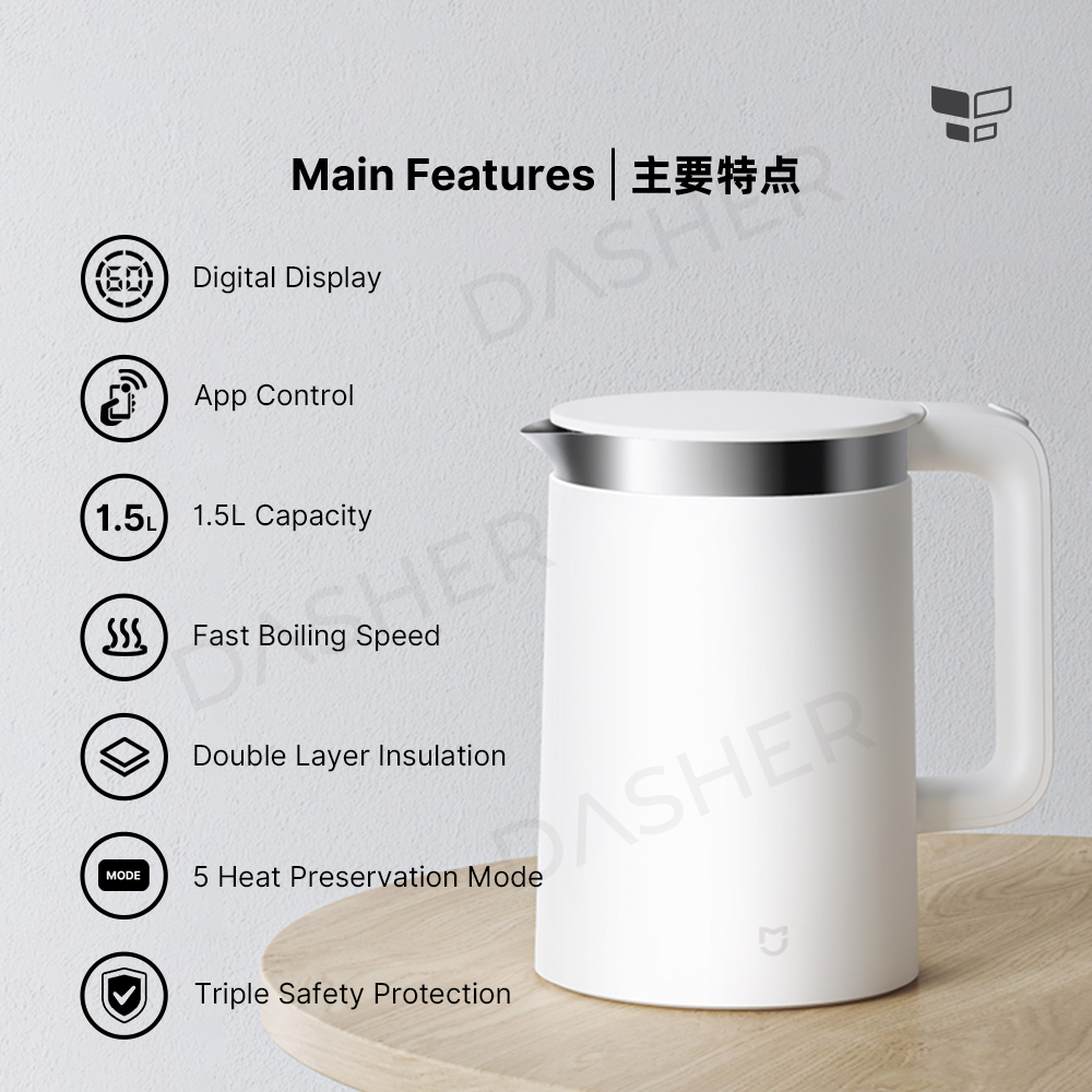 Xiaomi Mijia Smart Electric Kettle Pro Mi Home App Digital Temperature View