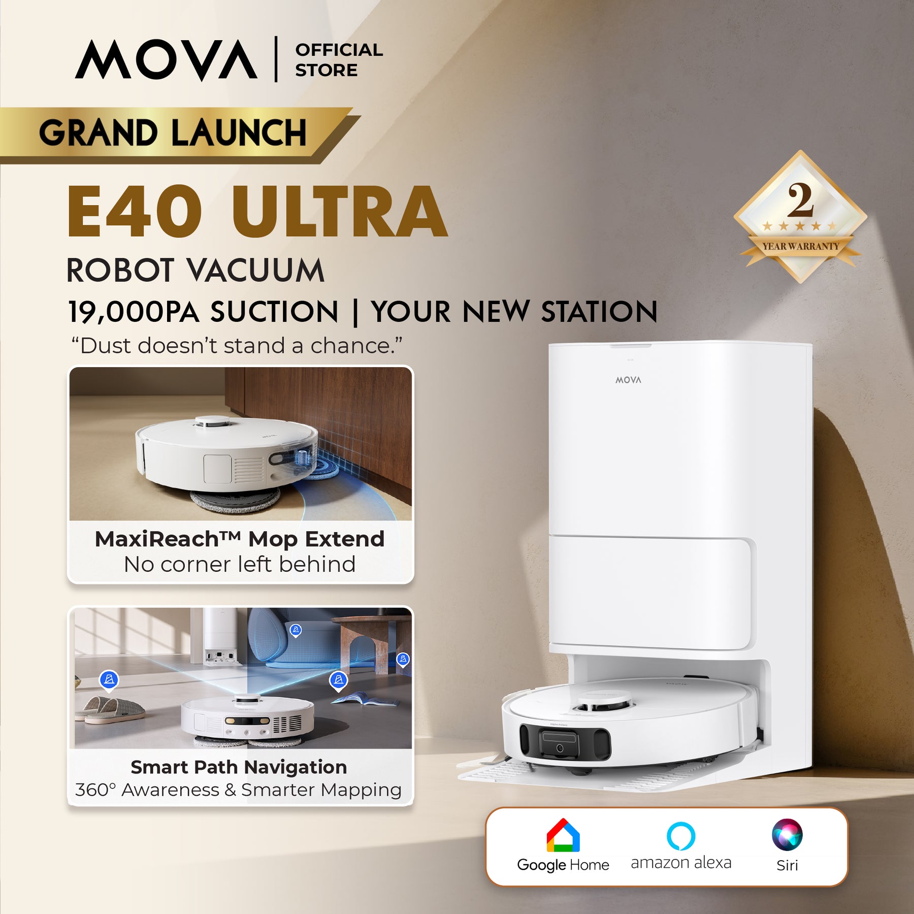 MOVA E40 Ultra Robot Vacuum Cleaner