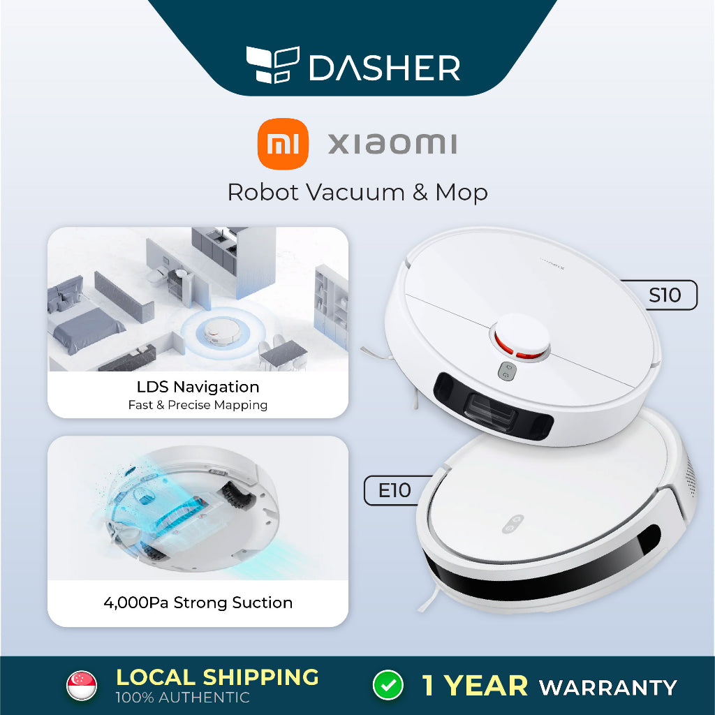 Xiaomi Mijia Smart Robot Vacuum E10 / S10 / S10+ / X10+ 4000Pa Suction | Sweep and Mop 2 in 1 vacuum Strong Suction Vacuum | Intelligent Sensor |