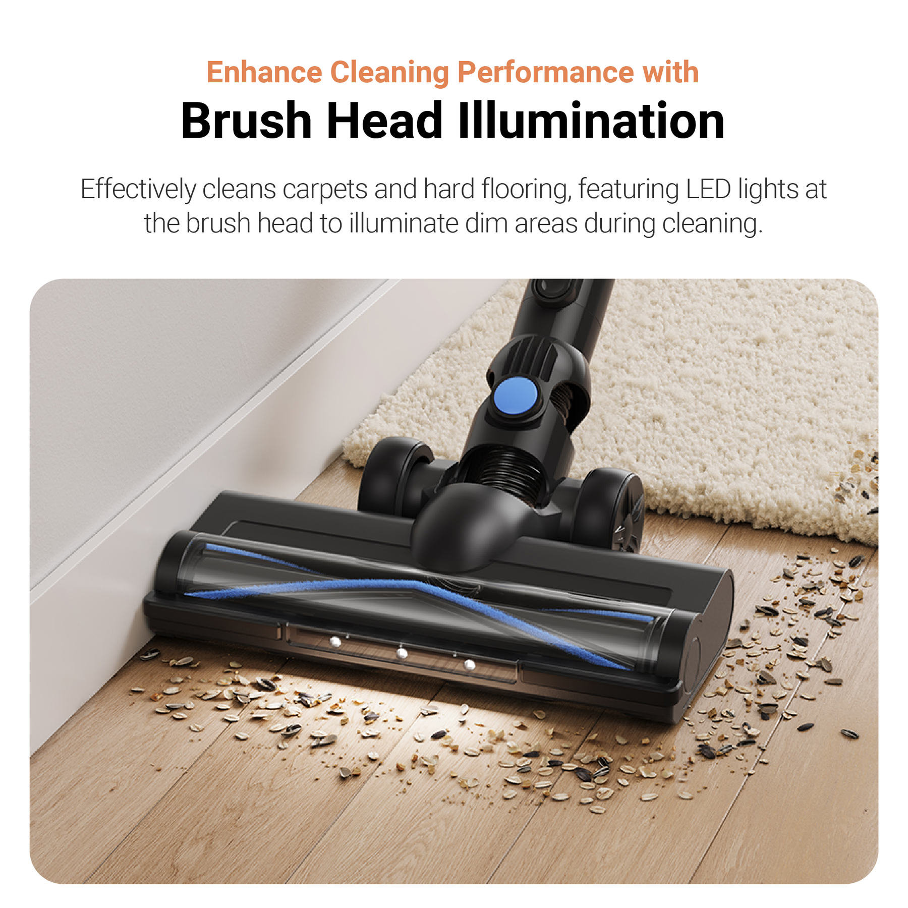 【2 Years Warranty】MOVA J10 Cordless Stick Vacuum | LED Light | Ultra Lightweight | 97% Filtration | Flexible Cleaning