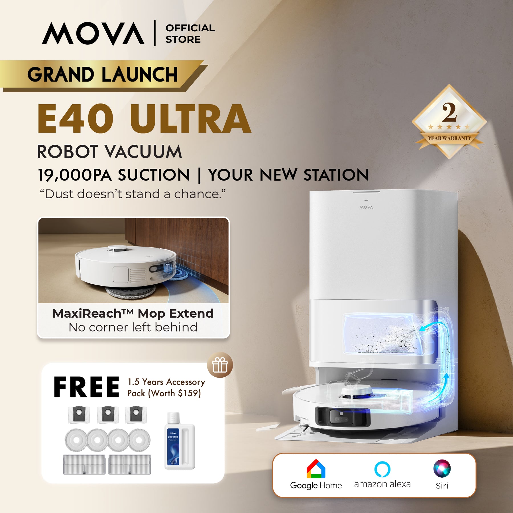 MOVA E40 Ultra Robot Vacuum Cleaner