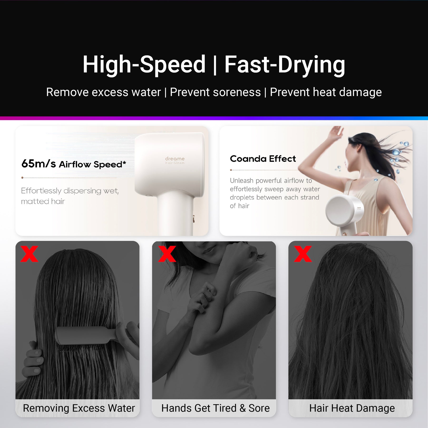 Dreame Hair Gleam Hair Dryer (With Nozzle)