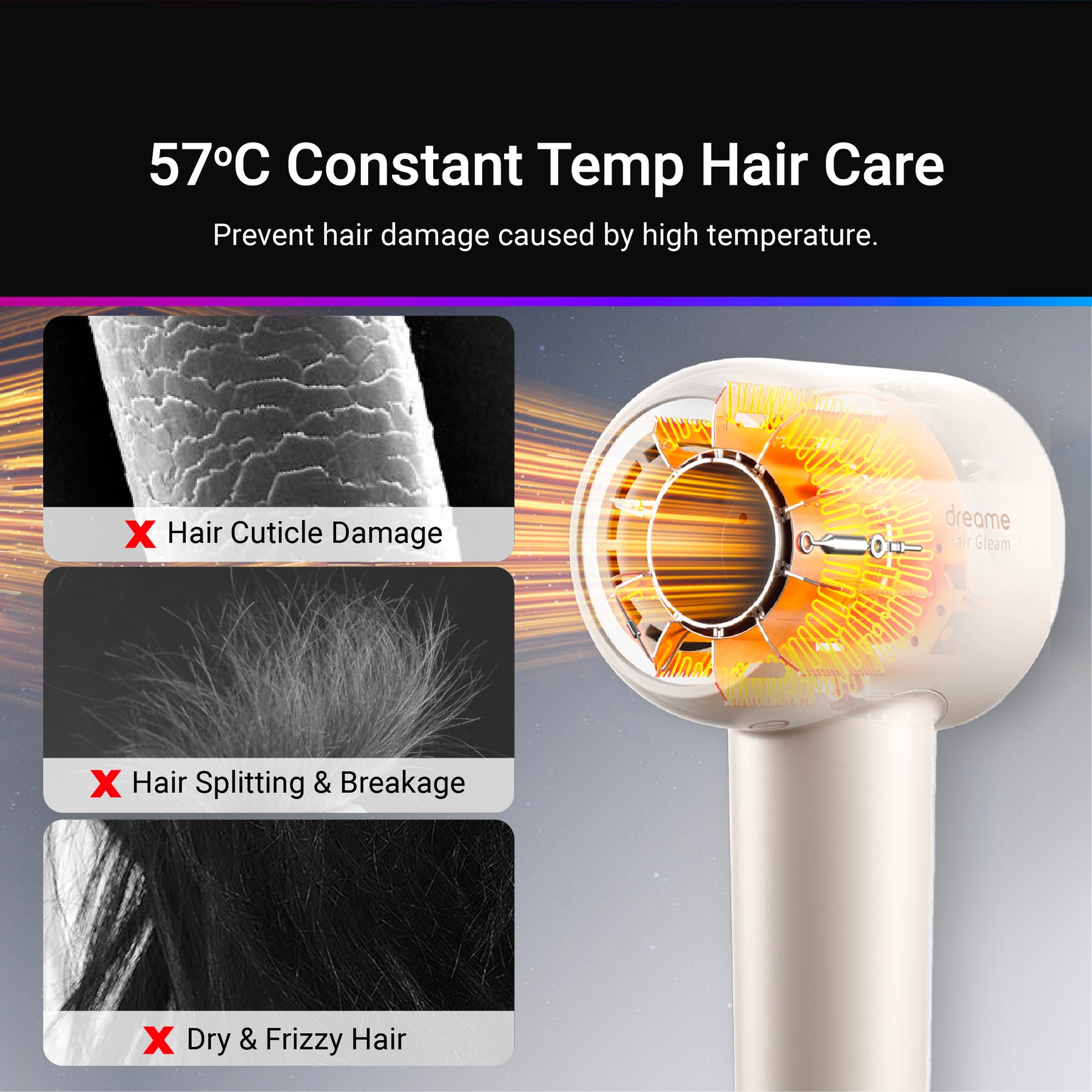 Dreame Hair Gleam Hair Dryer (With Nozzle)