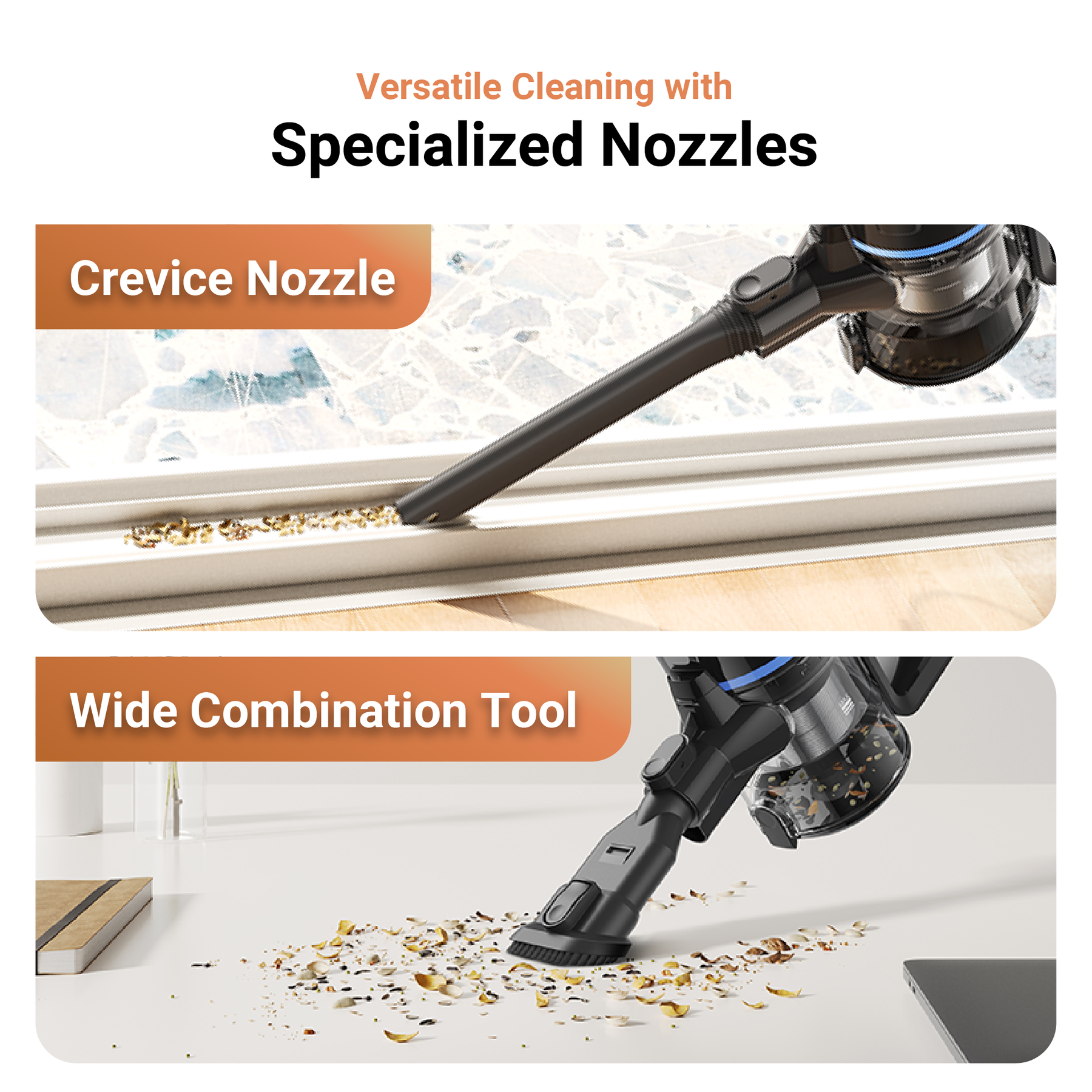 【2 Years Warranty】MOVA J10 Cordless Stick Vacuum | LED Light | Ultra Lightweight | 97% Filtration | Flexible Cleaning