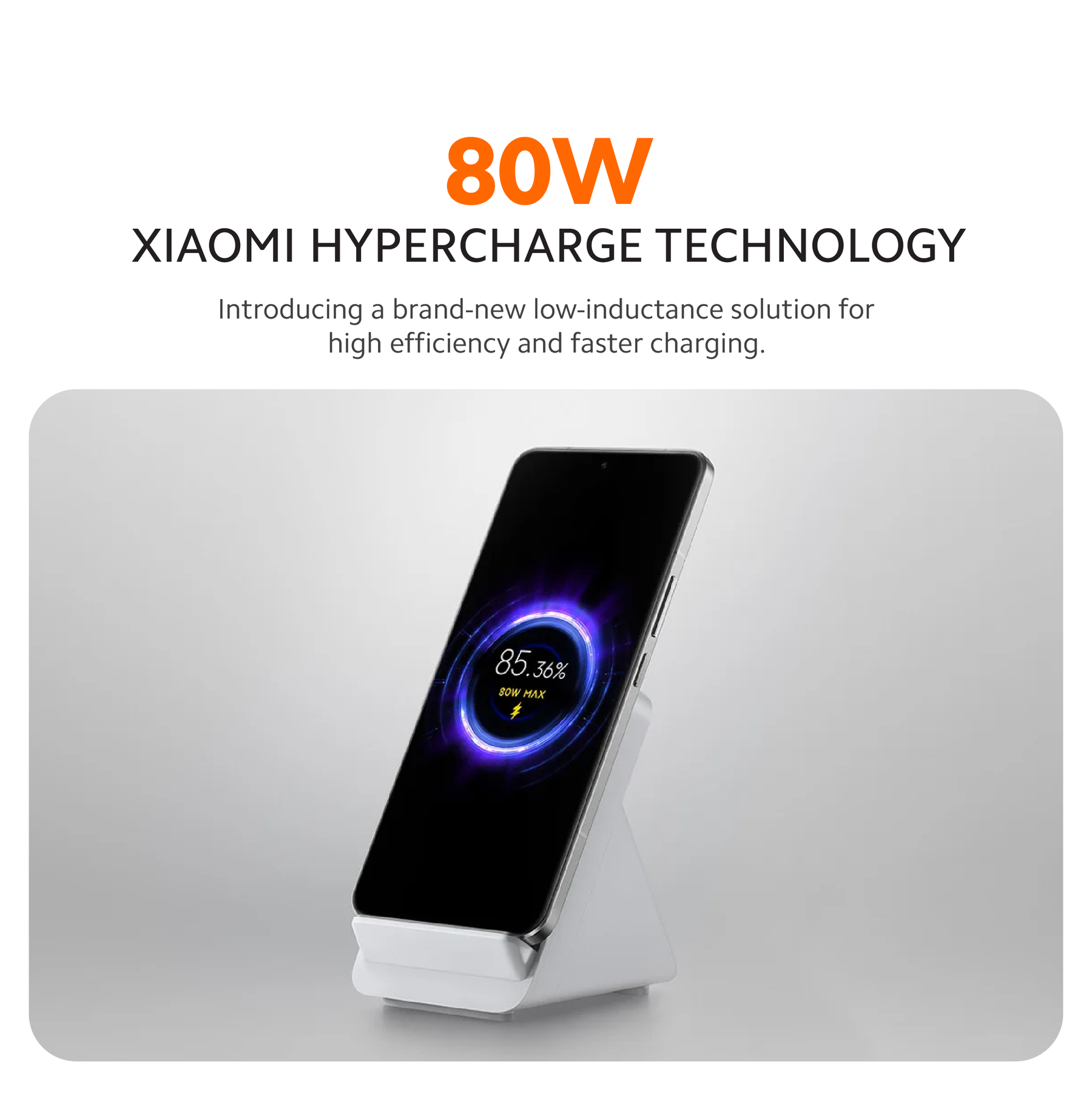 Xiaomi 80W Wireless Charging Stand Pro Hyper Charge Quick Heat Dissipation Inbuilt Cooling Ergonimic Design