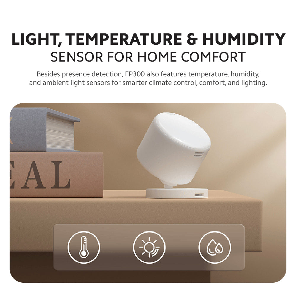Aqara FP300 Battery Powered Presence Sensor FP2 Radar, Person & Human Fall Detection - Homekit Compatible | Smart Home
