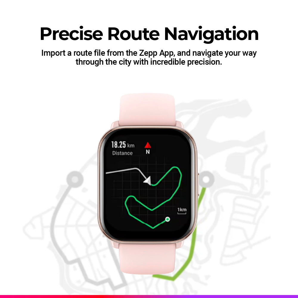 Amazfit Active Smartwatch | AMOLED Display Bluetooth Phone Calls Music Storage Zepp Coach Route Navigation