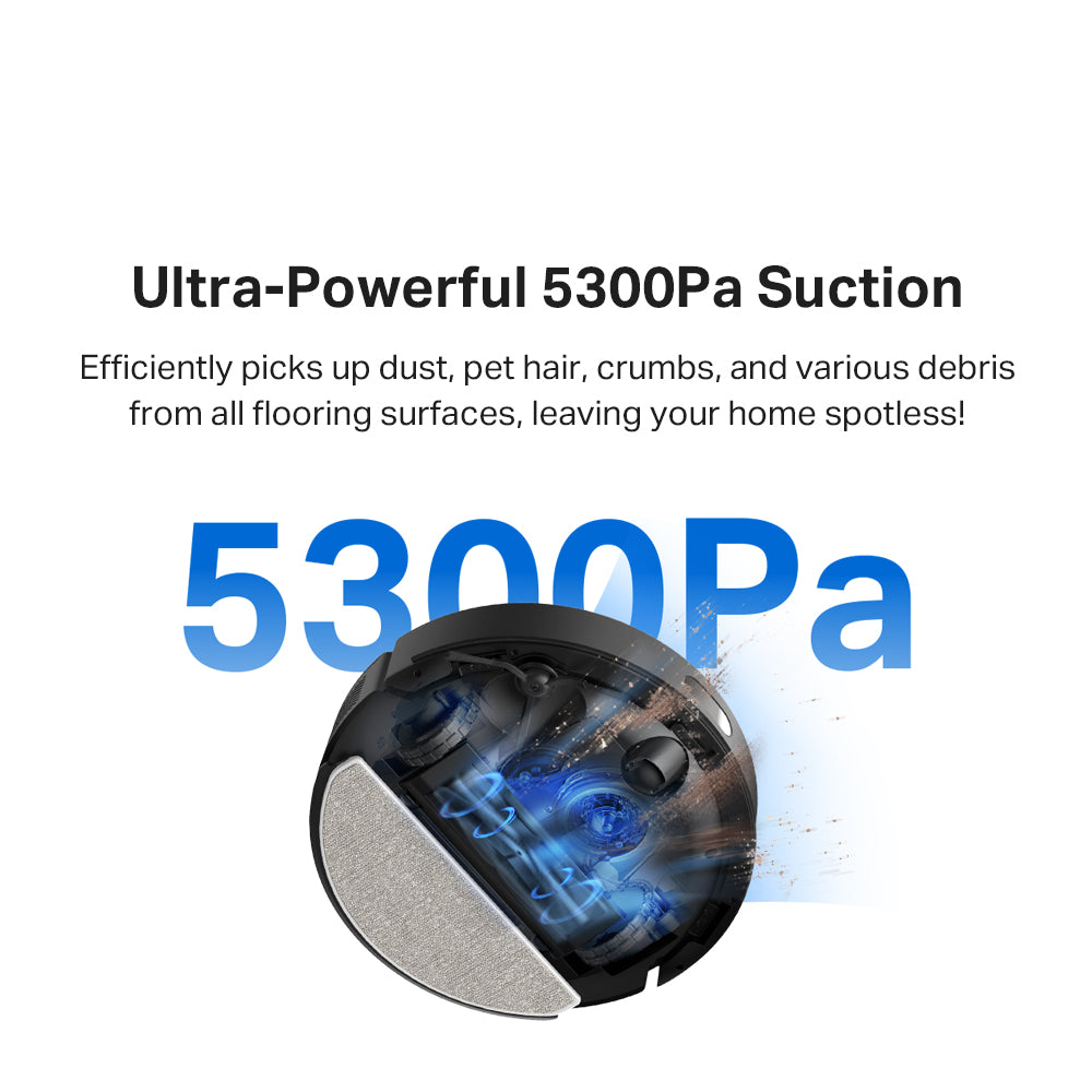 Tapo RV30 Max Plus Robot Vacuum & Mop | 5300Pa Hyper Suction | Auto-Empty Dock | Dual Navi System