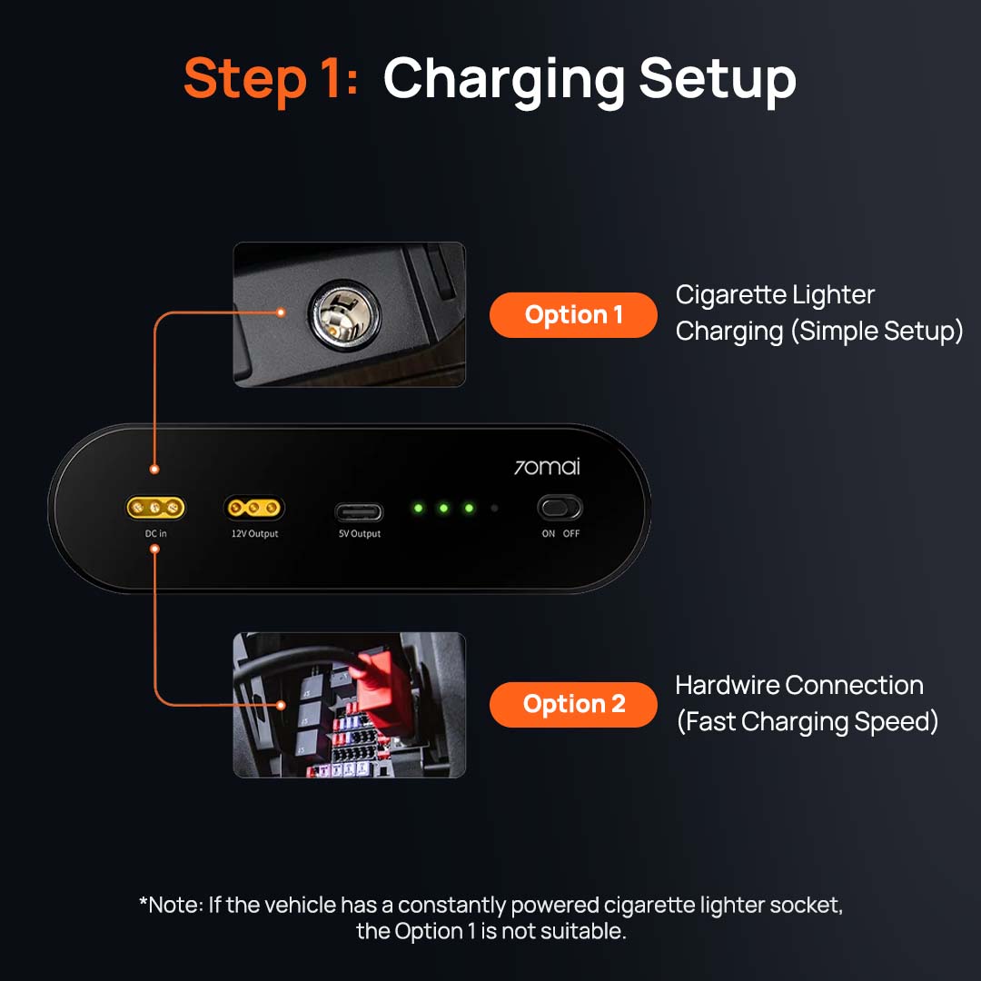 70mai External Battery Pack | Easy Plug & Play | Car Battery Saver & Protection