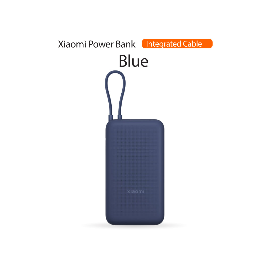 Xiaomi Power Bank 20000mAh (Integrated Cable) | 33W Max Power | Type-C Two Way Fast Charging | Durable Build