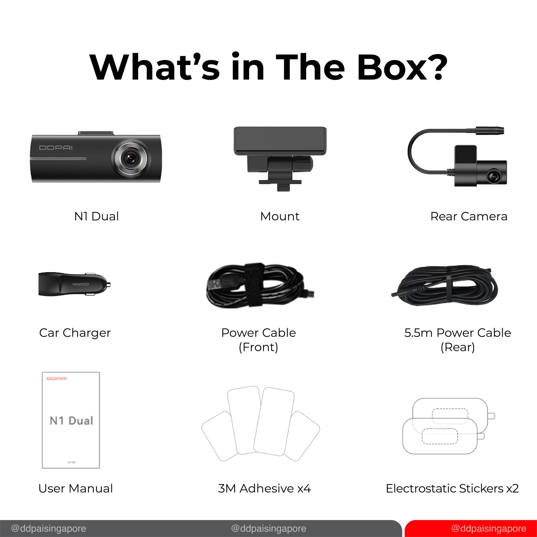DDPAI N1 Dual Front & Rear Recording NightVIS 1296P Dash Cam