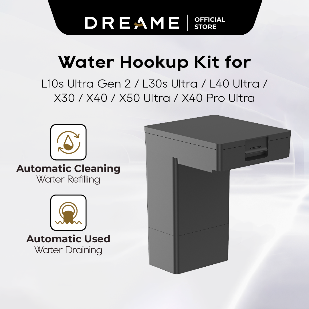 Dreame Water Hookup Kit for L10s Ultra Gen 2 / L40 Ultra / X30 & X40 Ultra / X50 Ultra / X40 Pro Ultra / Aqua 10 Pro Track / Aqua 10 Roller / Matrix10 Ultra | Auto Water Refill & Drain