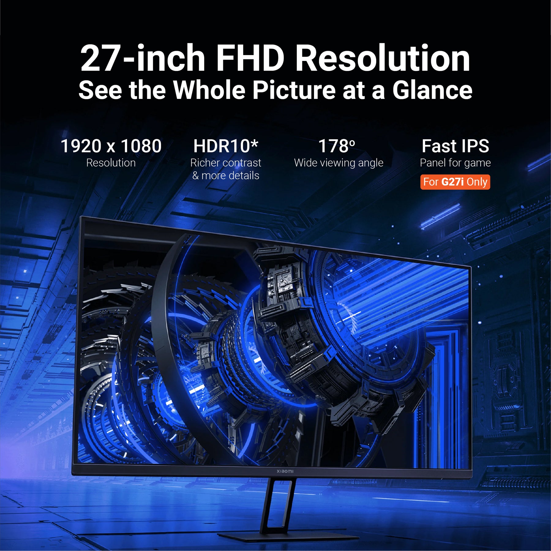 Xiaomi 27 Inch Desktop Gaming Monitor A27i / G27i Refresh Rate 100 Hz / 165 Hz 178 Degree View 1080P