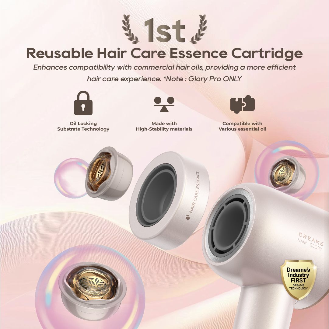 ใ2 Years Warrantyใ Dreame Hair Glory Pro Hair Dryer | Reusable Hair Care Essence Cartridge | 40s Fast Blow Dry