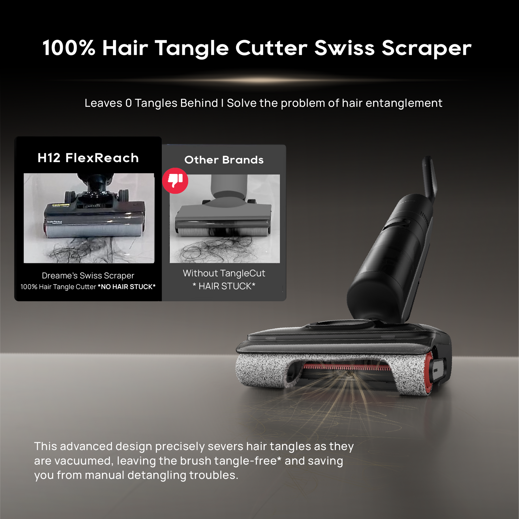 【GRAND LAUNCH】Dreame H12 FlexReach Wet and Dry Cordless Vacuum Cleaner | TangleCut™ Scraper (100% Hair Cutting / Anti-Tangle) | 90°C Hot Wash & Hot Air Dry