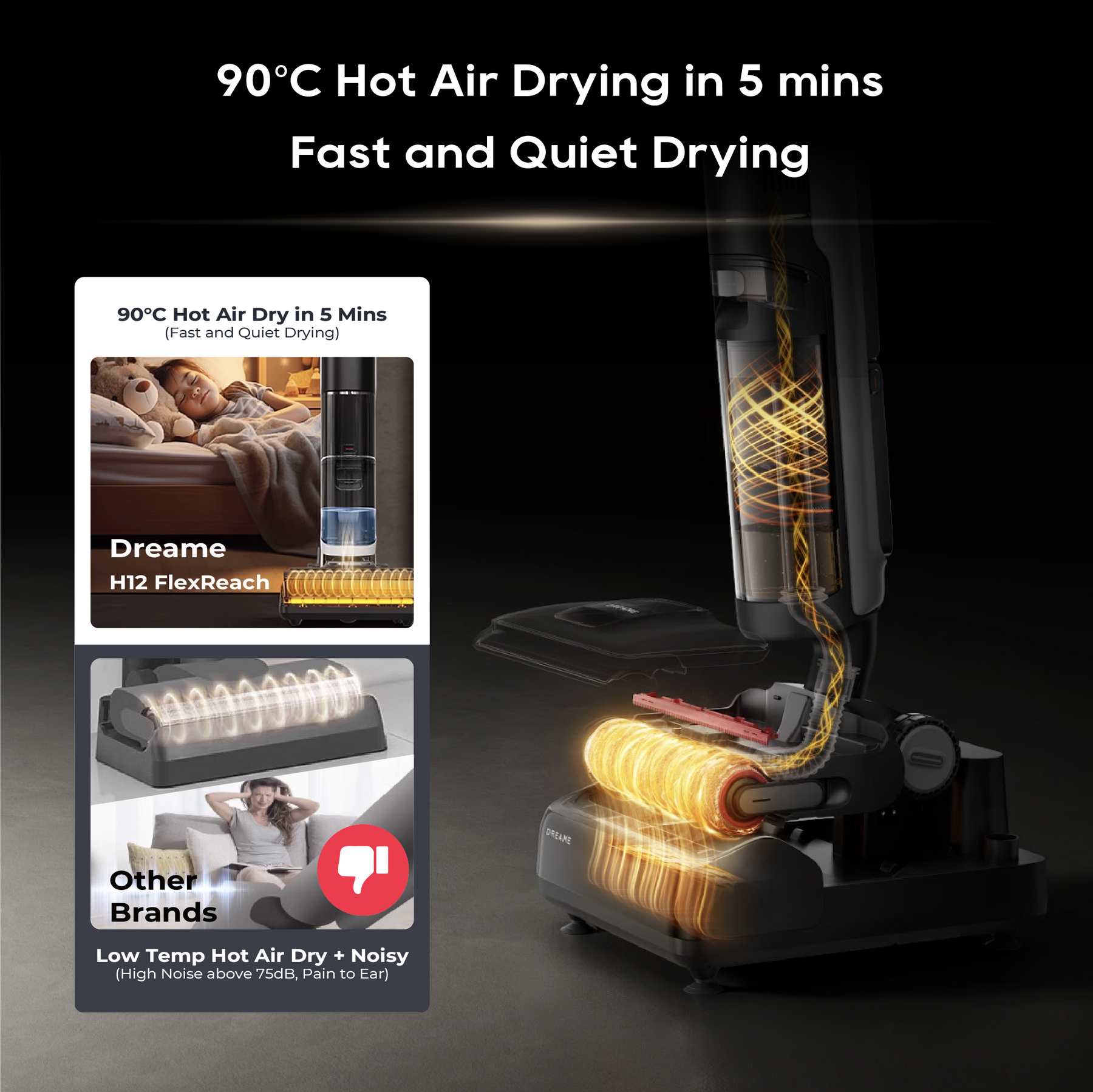 【GRAND LAUNCH】Dreame H12 FlexReach Wet and Dry Cordless Vacuum Cleaner | TangleCut™ Scraper (100% Hair Cutting / Anti-Tangle) | 90°C Hot Wash & Hot Air Dry