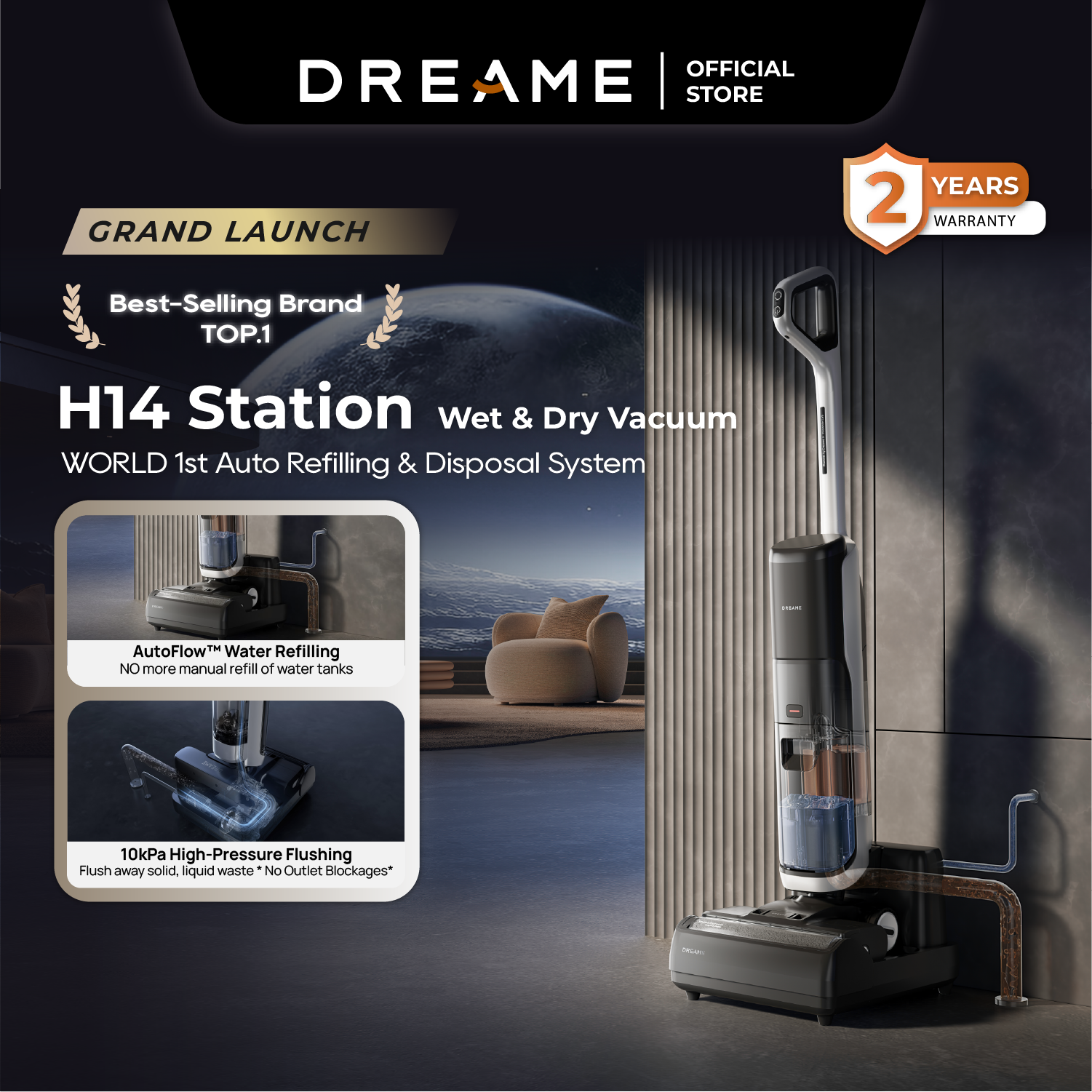 【GRAND LAUNCH】Dreame H14 Station Wet & Dry Vacuum WORLD 1st Auto Refilling & Disposal System | AutoFlow™ Water Refilling