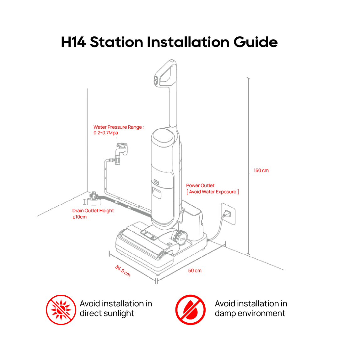 Dreame H14 Station Wet and Dry Vacuum Water Hookup Kit Installation