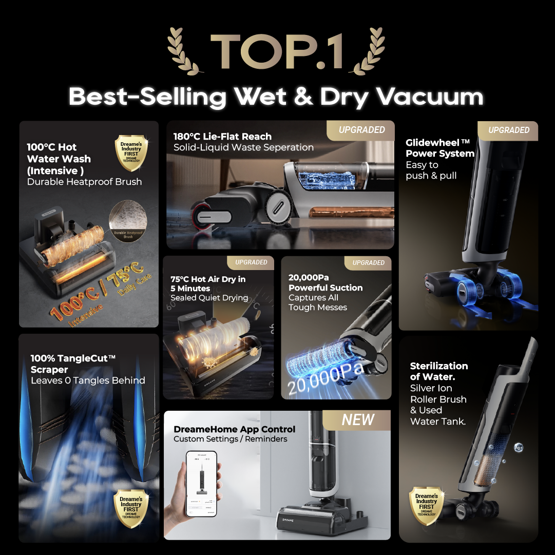 ใGRAND LAUNCHใDreame H14 Ultra Wet and Dry Cordless Vacuum Cleaner | 100% Tangle-Free Scraper | 100ยฐC Hot Water Wash