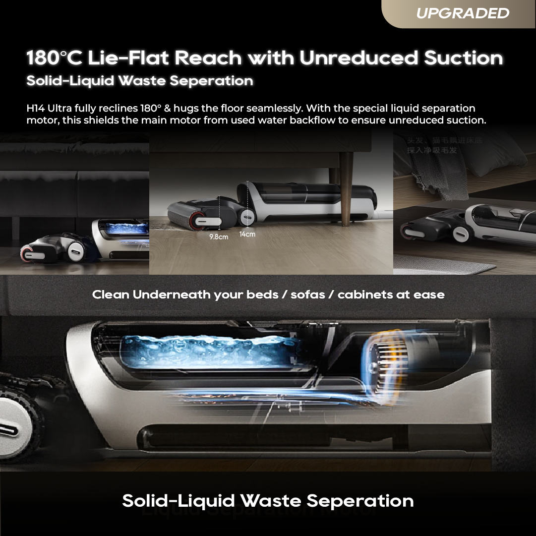 ใGRAND LAUNCHใDreame H14 Ultra Wet and Dry Cordless Vacuum Cleaner | 100% Tangle-Free Scraper | 100ยฐC Hot Water Wash