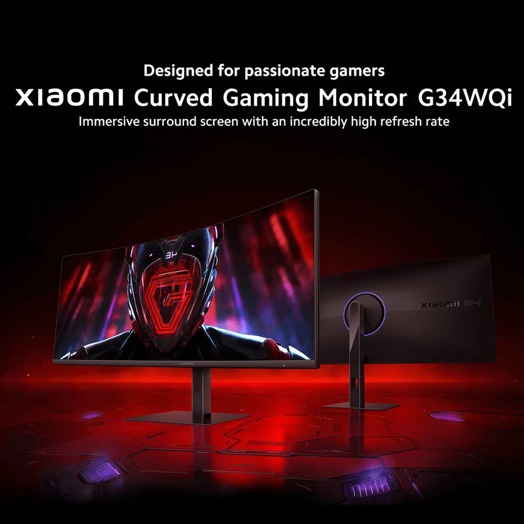 Xiaomi G34WQI 34 Inch Curved Desktop Gaming Monitor 180 Hz Refresh 21:9 Aspect DP1.4 / HDMI 2.0 Ports Gaming Office