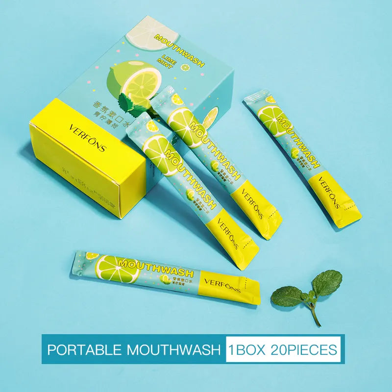 Portable Size Mouthwash 20 Pks 10 ML Lime / Orange / Watermelon / Peach