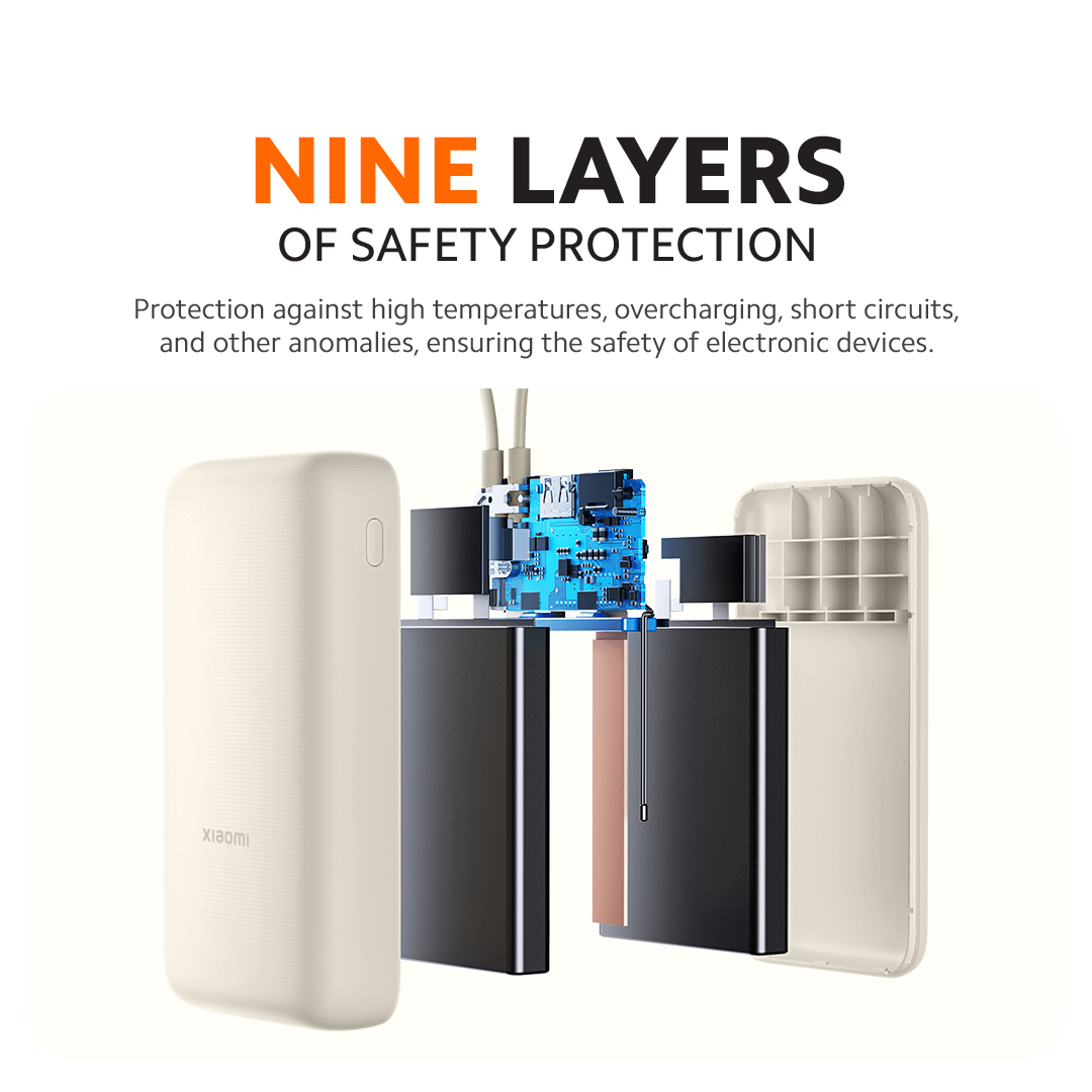 Xiaomi Power Bank 10000mAh (Integrated Cable) | 22.5W Max Power | Type-C Two Way Fast Charging | Pocket-Sized