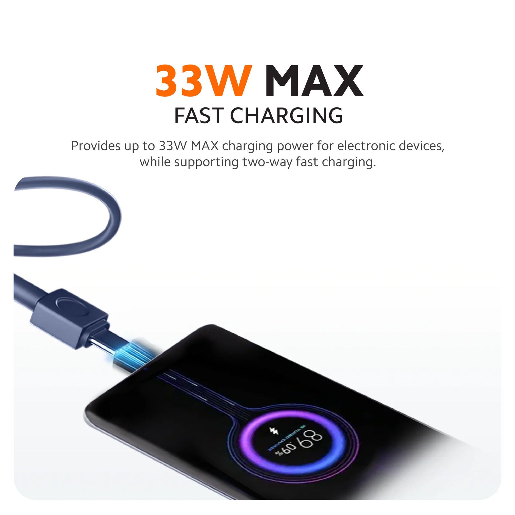 Xiaomi Power Bank 20000mAh (Integrated Cable) | 33W Max Power | Type-C Two Way Fast Charging | Durable Build