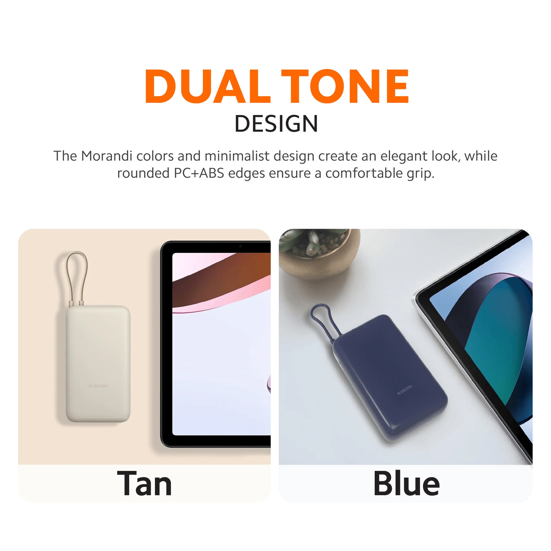 Xiaomi Power Bank 20000mAh (Integrated Cable) | 33W Max Power | Type-C Two Way Fast Charging | Durable Build