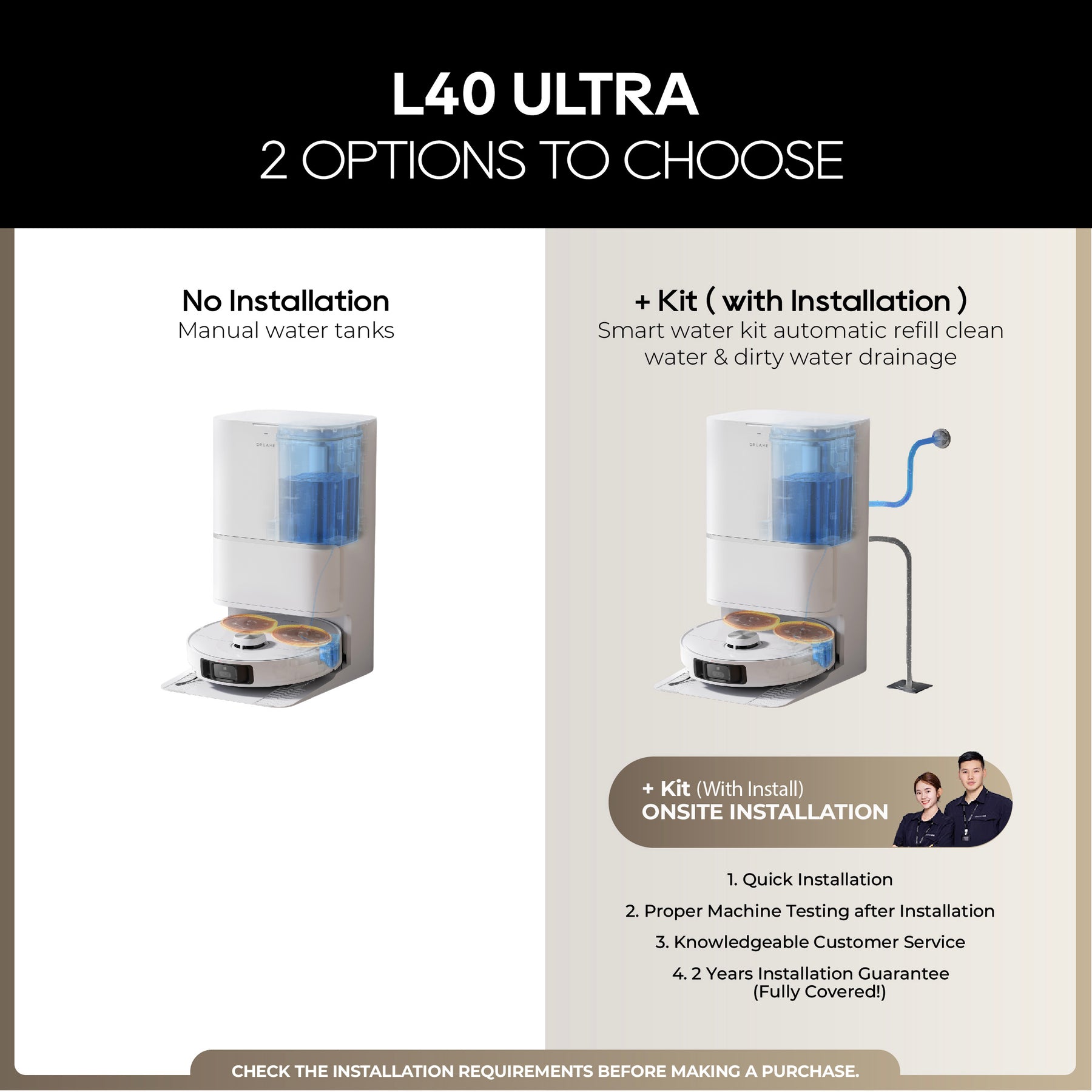 ใNEW LAUNCHใDreame L40 Ultra Robot Vacuum | 11,000Pa Suction Power | Extendable Side Brush & Mop Swing | Anti-Tangle