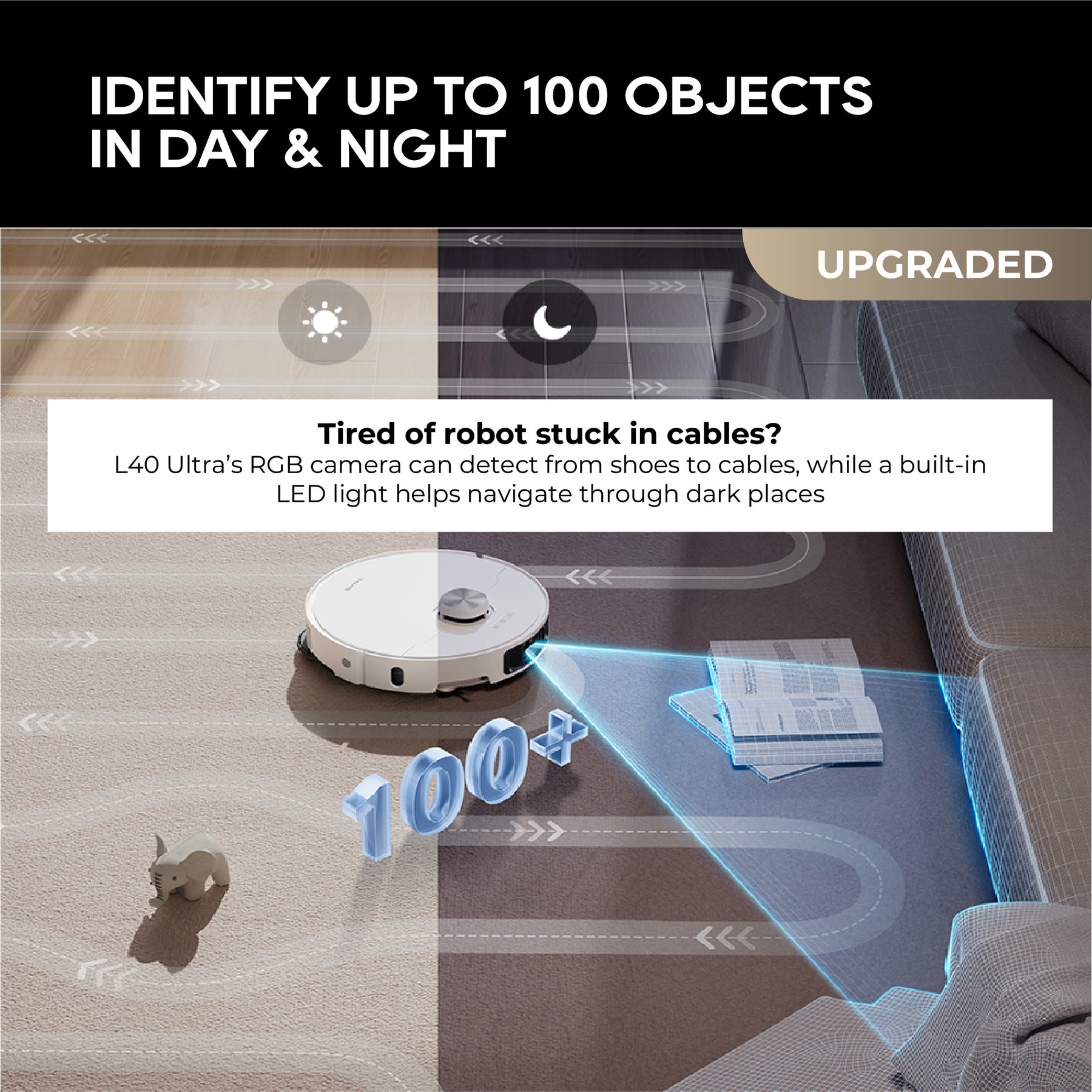 ใNEW LAUNCHใDreame L40 Ultra Robot Vacuum | 11,000Pa Suction Power | Extendable Side Brush & Mop Swing | Anti-Tangle