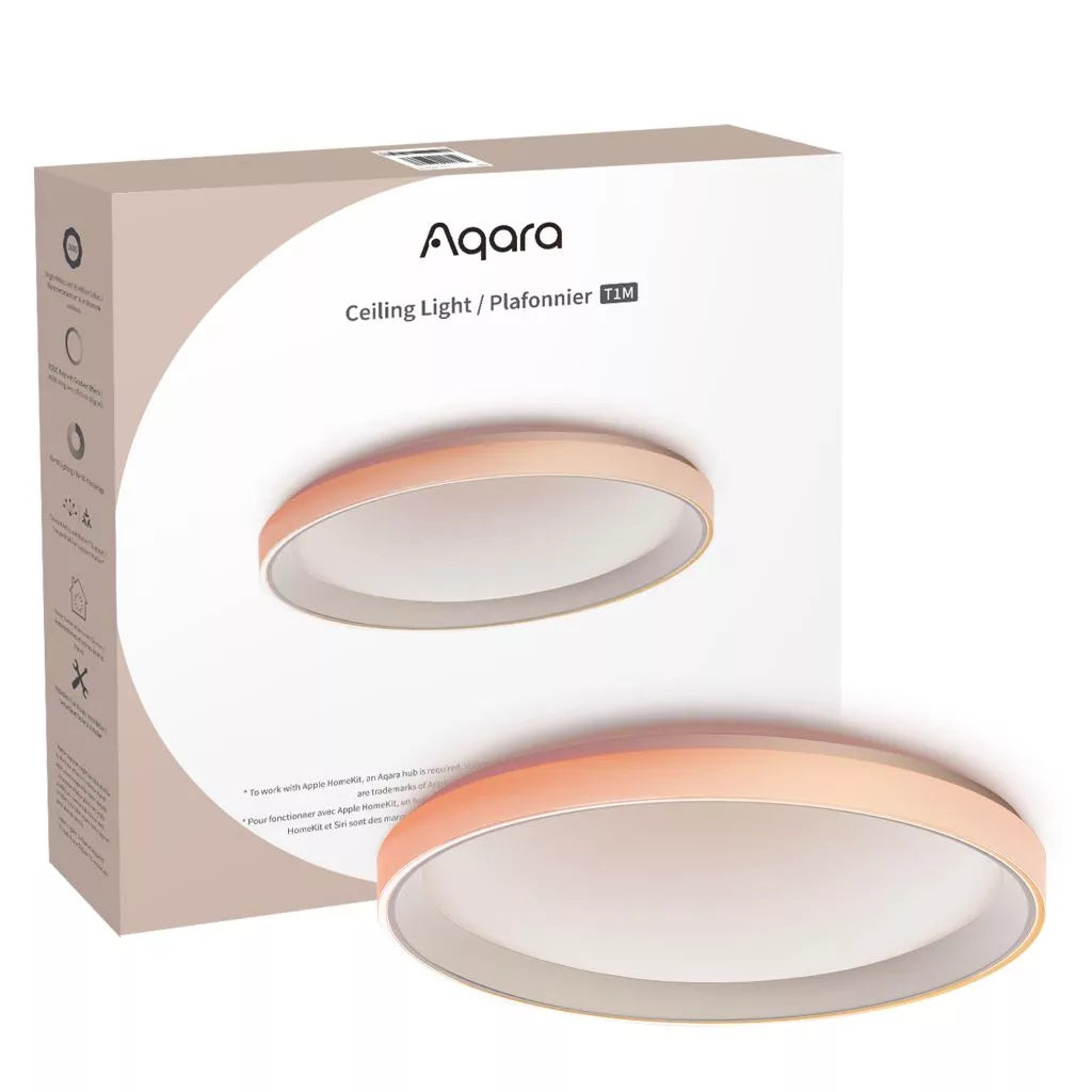 AQARA LED Ceiling Light T1M with Matter, RGB+IC with Gradient Effects 40W 3450lm Tunable White