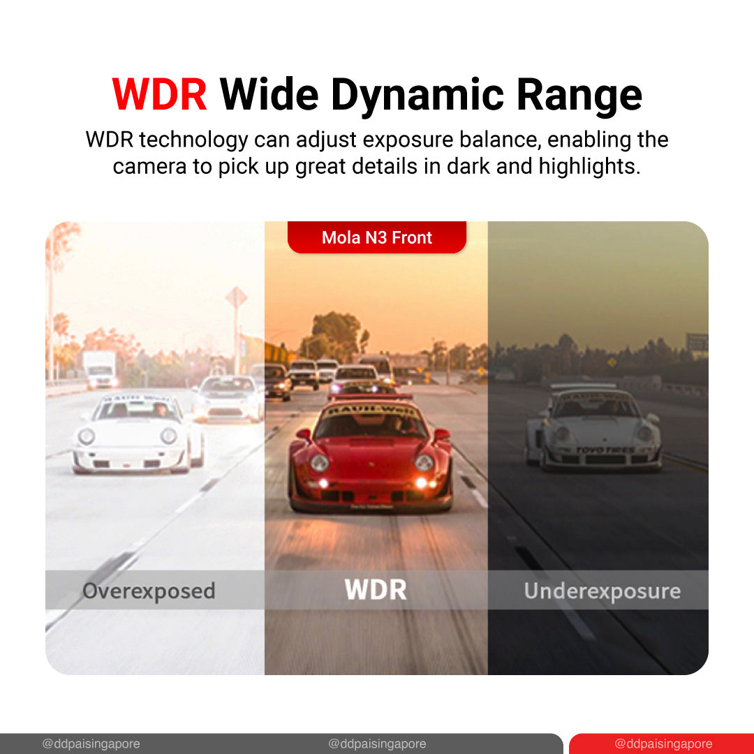 DDPAI Dash Cam Mola N3 1600P HD GPS Vehicle Drive Auto Video DVR Android Wifi Smart Connect Car Camera Record