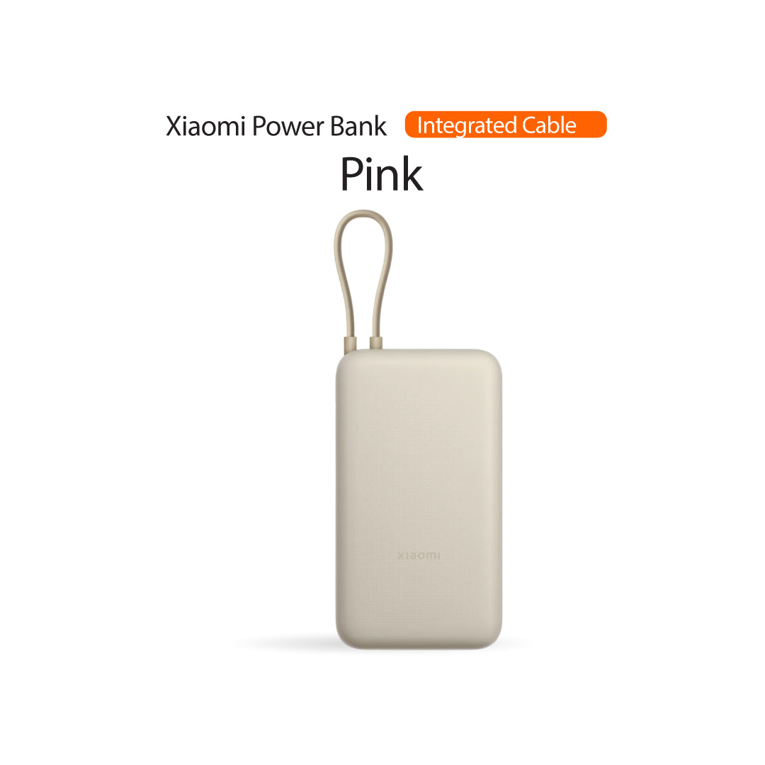 Xiaomi Power Bank 20000mAh (Integrated Cable) | 33W Max Power | Type-C Two Way Fast Charging | Durable Build