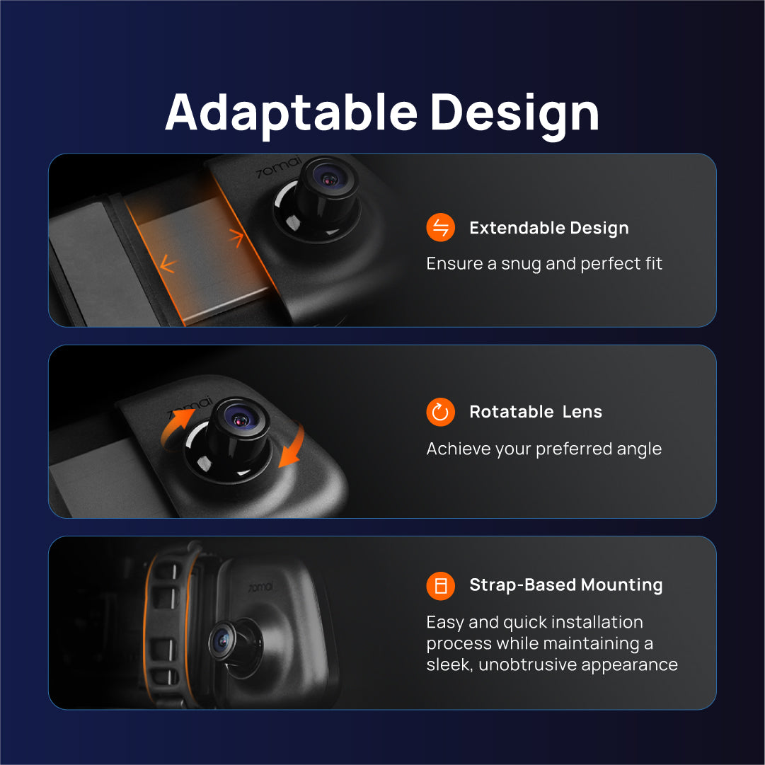 70mai S500 Rearview Dashcam Wide with Night Vision Backup Camera RC13