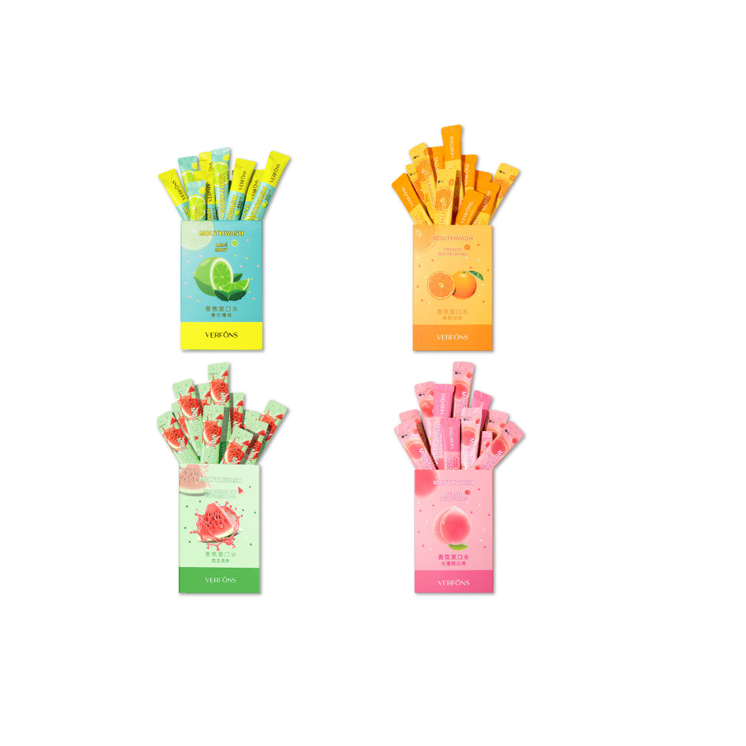Portable Size Mouthwash 20 Pks 10 ML Lime / Orange / Watermelon / Peach