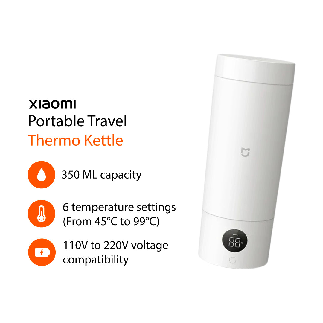 Xiaomi Portable Electric Hot Water Cup Kettle 110/220V Travel 350 ML 6 Modes 45 to 99 degrees Compact Light Weight