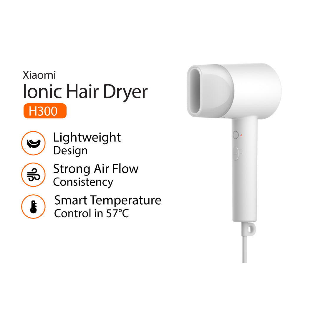 Xiaomi Mi lonic Hair Dryer H300 Quick Dry with nozzle NTC 360 Magnetic Anti-scalding - White