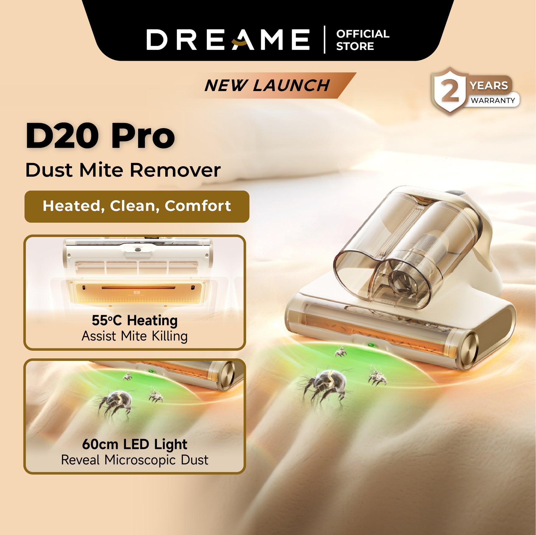 Dreame D20 Pro Dust Mite Vacuum