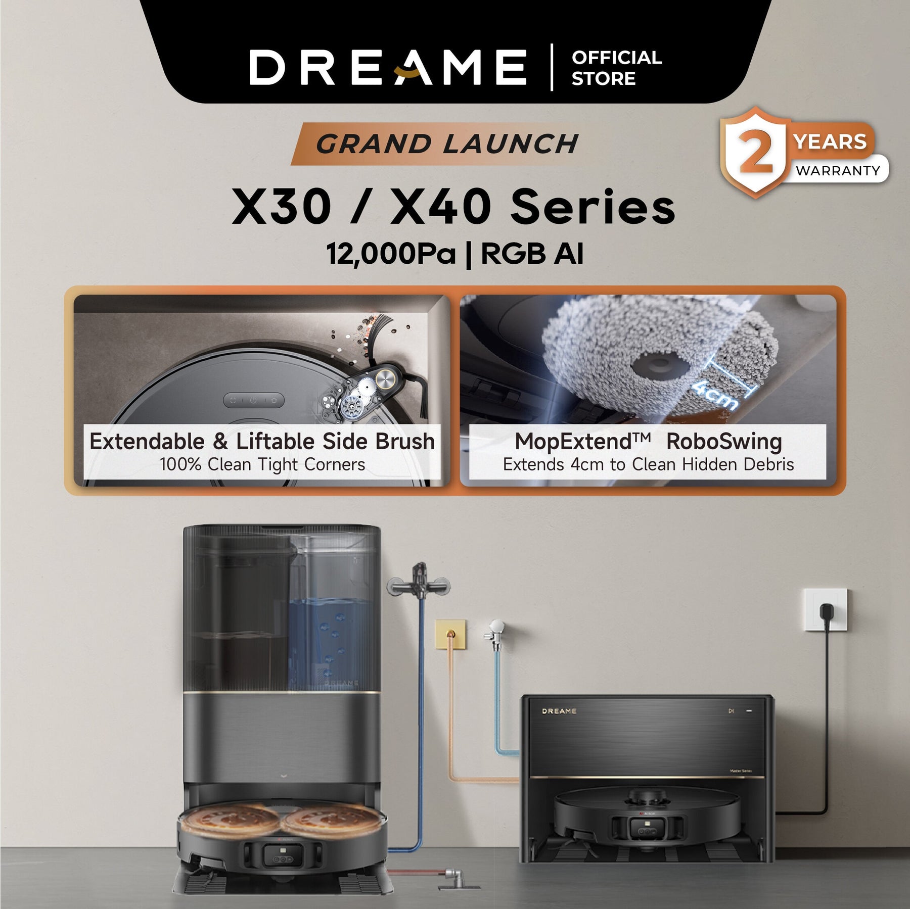 ãGRAND LAUNCHãDreame X40 Ultra / X40 Master Robot Vacuum | Side Brush Extend & Lift | MopExtend RoboSwing 3.0