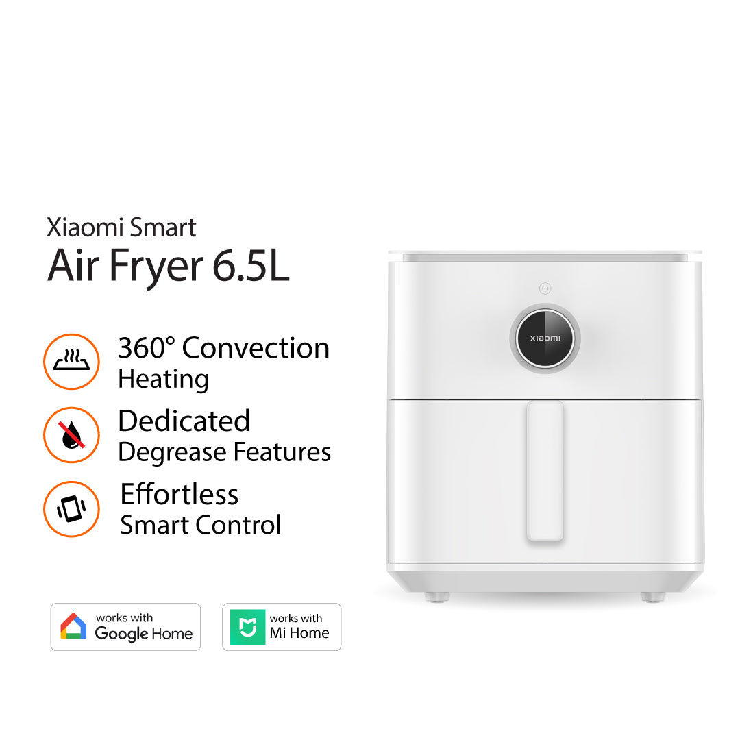 Xiaomi Smart 6.5L Air Fryer 40-220°C Baking Frying Healthy Adjustable Temparature 1800W LCD Smart Display
