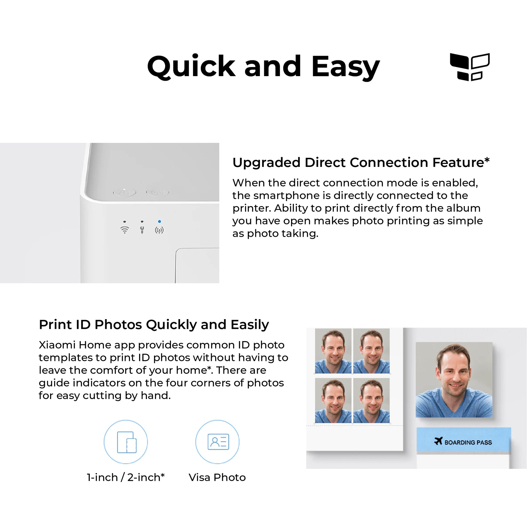 Xiaomi Instant 1S Photo Printer Remote Wifi Bluetooth Printing 300 dpi High Resolution Water Proof Xiaomi Home App