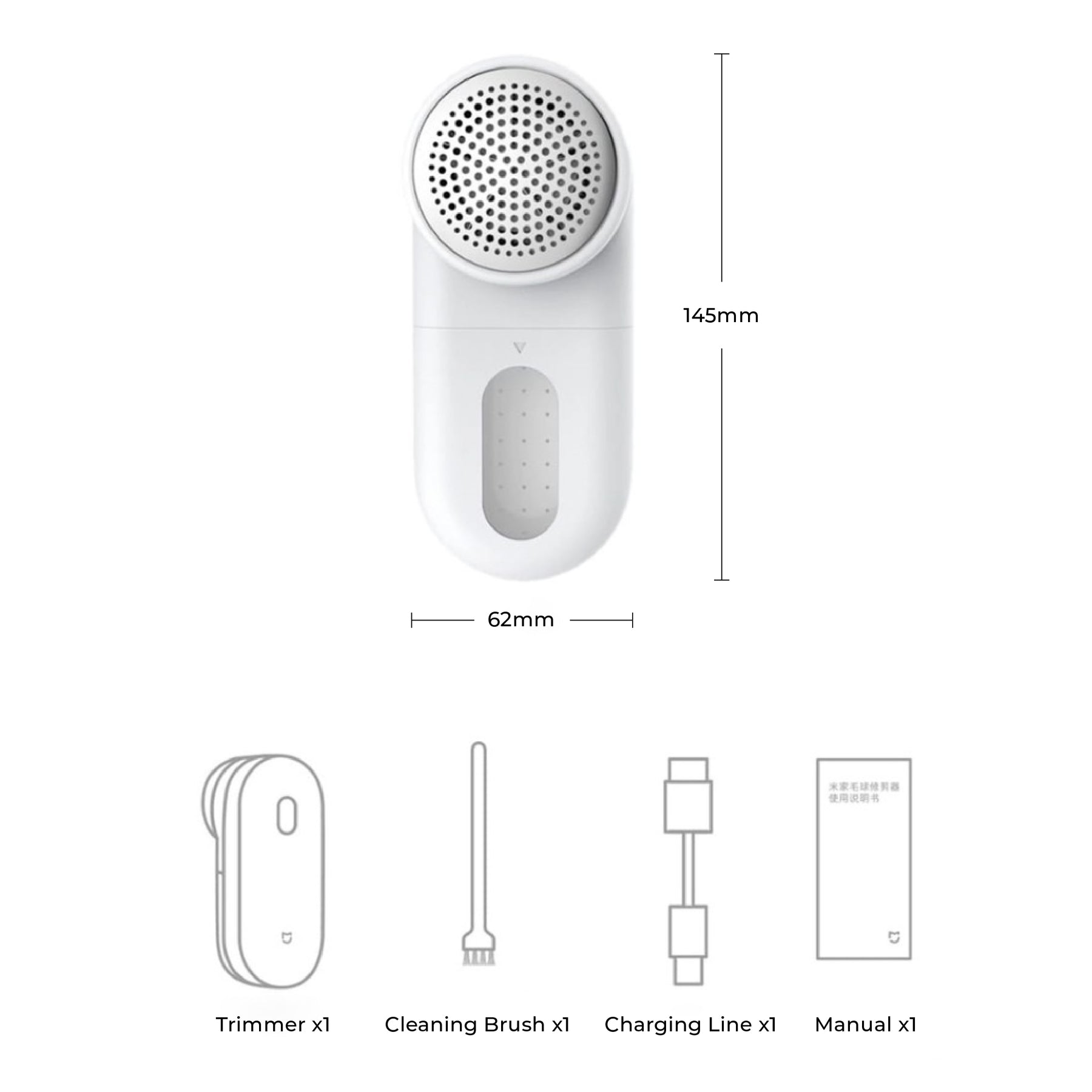 XIAOMI Mijia Lint Remover, Remove Hair & Lint From Clothes Sofa Carpet Mattress Curtain Rechargeable USB 90 Mins Battery