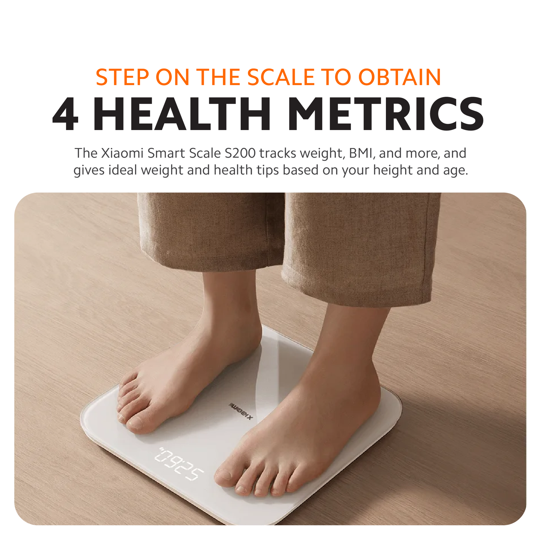 Xiaomi Smart Scale S200 | High-Precision Body & Object Scale (0.05 kg) | 0.1‑150 kg Range | Bluetooth 5.4 | 4 Metrics