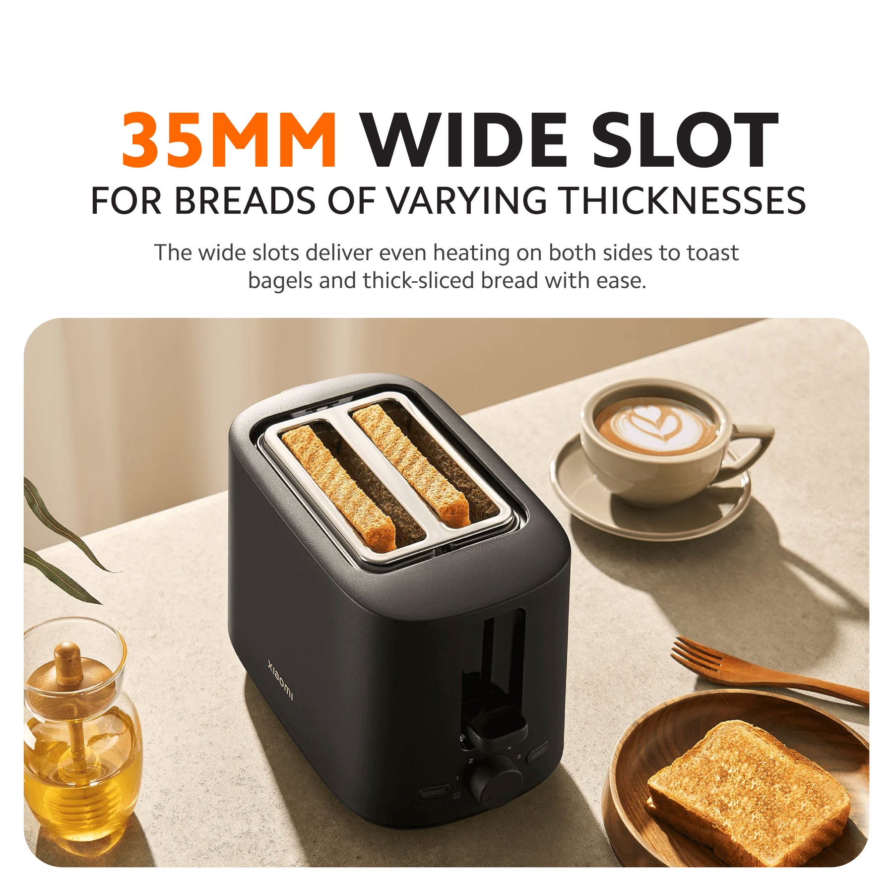 Xiaomi Toaster | Smart Digital Timer, 4 Browning Settings, Even Heating, Removable Crumb Tray | Energy-Efficient Modern