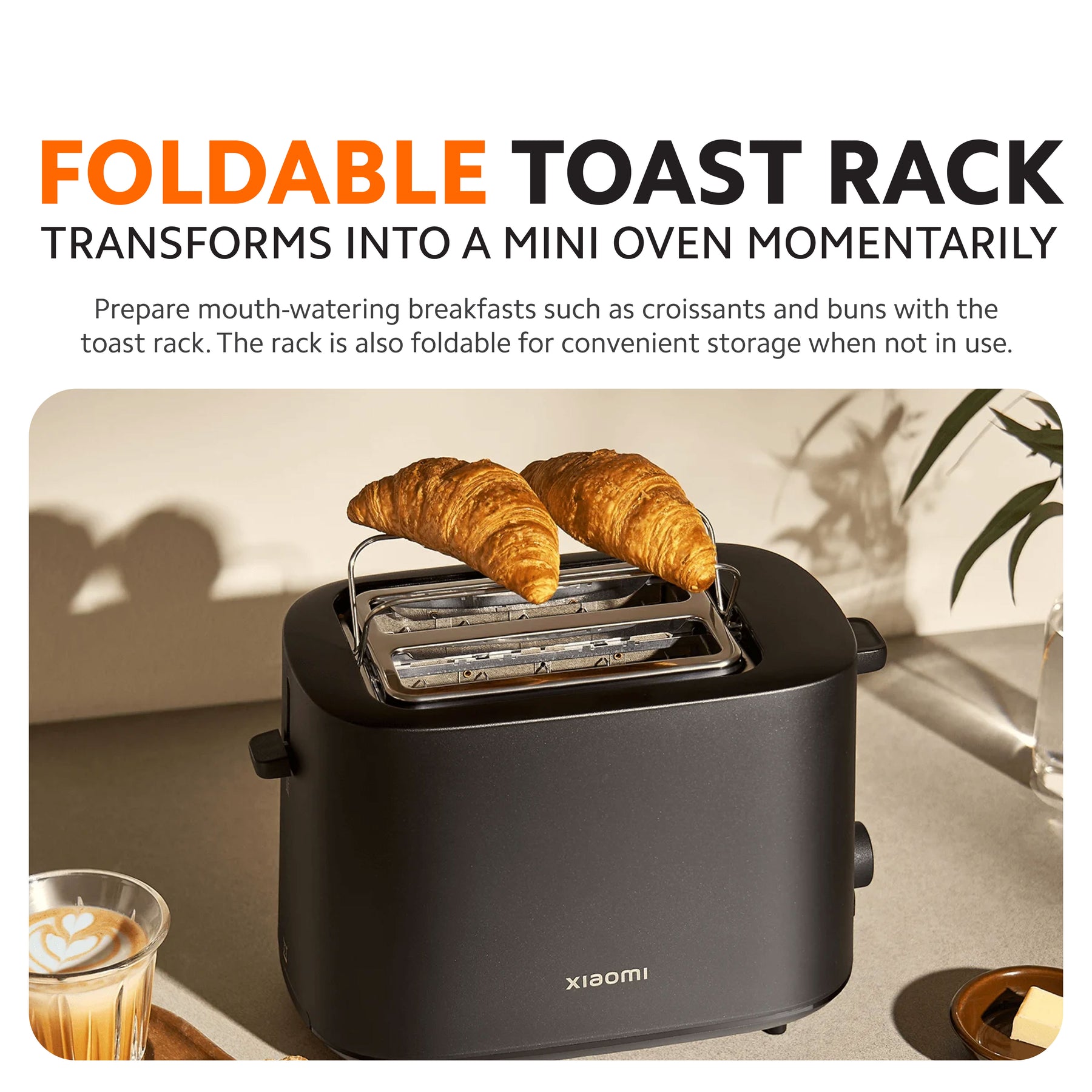 Xiaomi Toaster | Smart Digital Timer, 4 Browning Settings, Even Heating, Removable Crumb Tray | Energy-Efficient Modern
