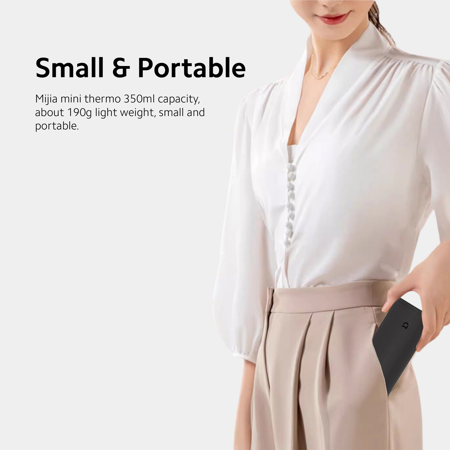 Xiaomi Mijia Mini Thermo Bottle 350 ML 6 Hours Hot Cold Water Temperature Retention Light & Portable Stainless Steel