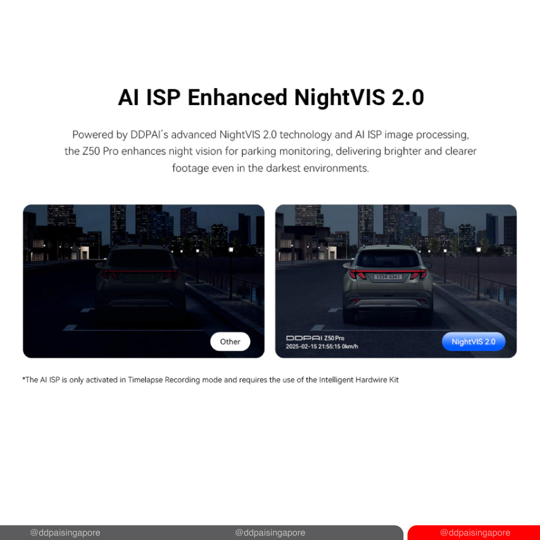 DDPAI Z50 Pro 4K GPS Front & Rear Super Capacitor Dash Cam with 4G Connectivity & ADAS