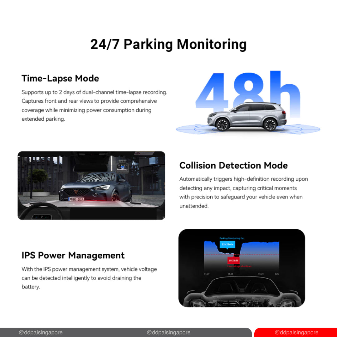 DDPAI Z50 Pro 4K GPS Front & Rear Super Capacitor Dash Cam with 4G Connectivity & ADAS