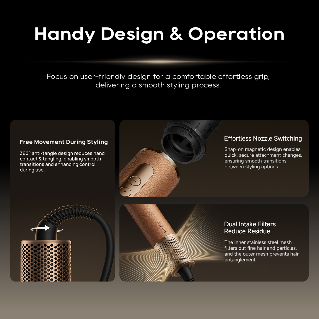 Dreame Airstyle Pro High-Speed Styler | 7-in-1 Hair Drying & Styling | Blow-Drying | Straightening | Hair Curling | Volumize
